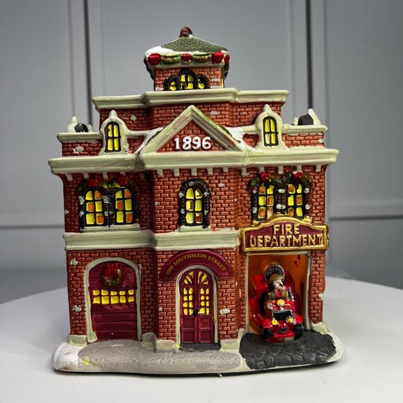 Holiday Time Fire Department Lighted Christmas Village Building (no box) - Picture 4 of 12